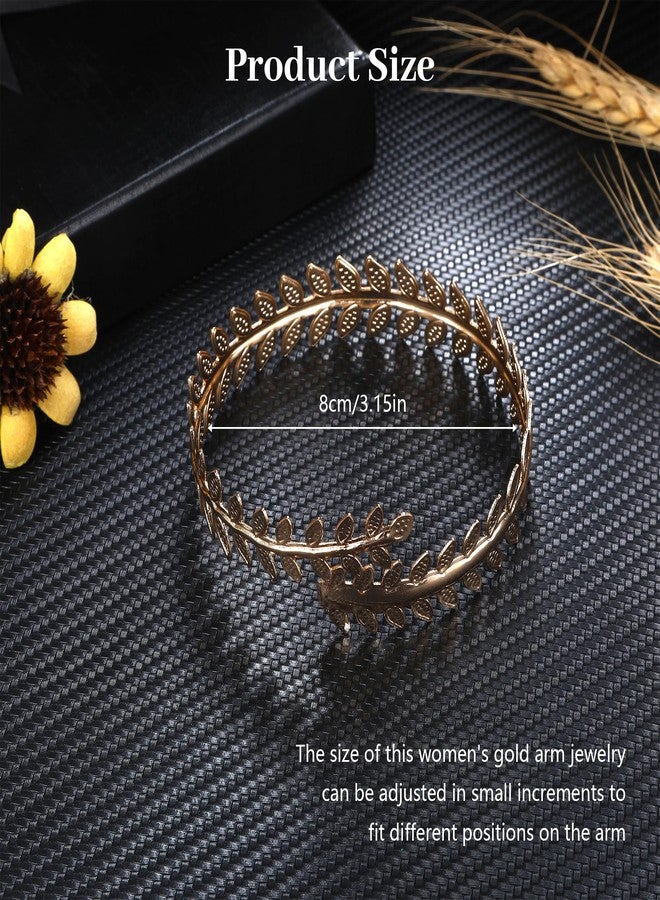 Hoohnnaa 6Pcs Gold Arm Cuff Jewelry for Women, Arm Bracelet Upper Arm Cuffs, Adjustable Armband Armlet Bangles Set - Image 2